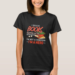 I Rescue Books And Trapped In The Bookstore Retro  T-Shirt