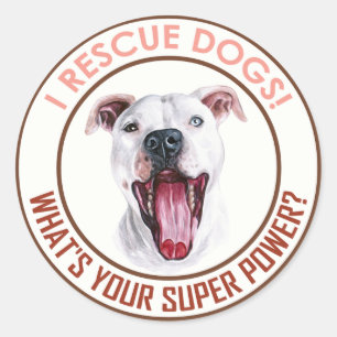 I RESCUE DOGS! CLASSIC ROUND STICKER