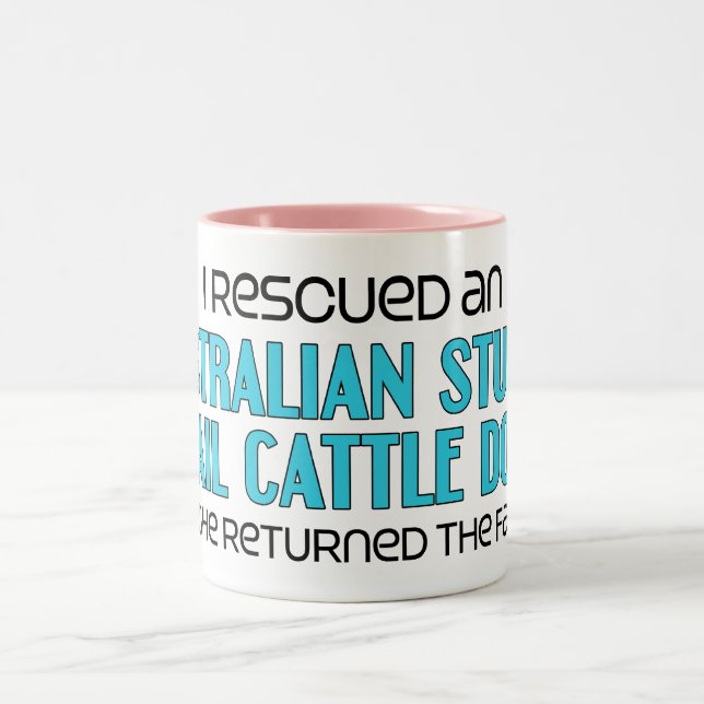 I Rescued a Stumpy Tail Cattle Dog (Male) Two-Tone Coffee Mug (Center)