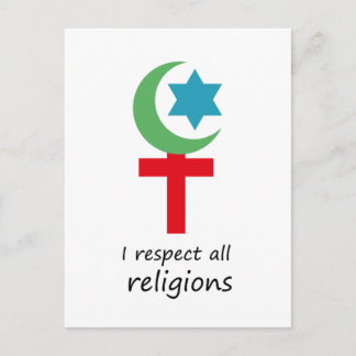 i respect all religions.png postcard