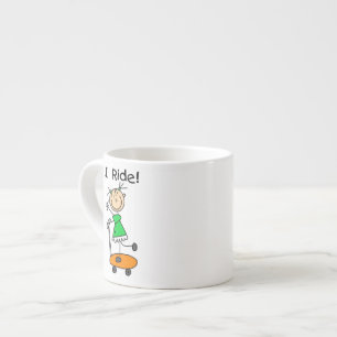 I Ride - Girl on Scooter Espresso Cup