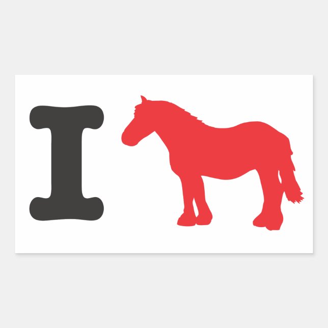 I ride - I love riding  a cart horse Rectangular Sticker (Front)