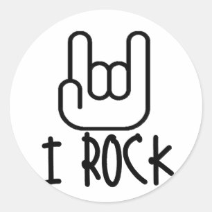 I Rock! Classic Round Sticker