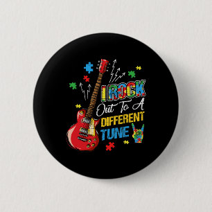 I Rock Out To A Different Tune Autism Awareness Gu 6 Cm Round Badge