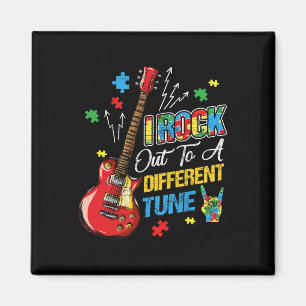 I Rock Out To A Different Tune Autism Awareness Gu Magnet