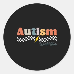 I Rock The Spectrum Autism World Tour Autism Aware Classic Round Sticker