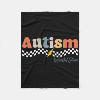 I Rock The Spectrum Autism World Tour Autism Aware Fleece Blanket