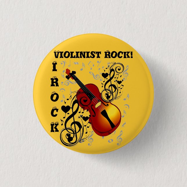I Rock!-Violinist Rock _ 3 Cm Round Badge (Front)