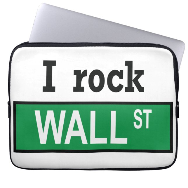 I rock Wall St Neoprene Laptop Sleeve (Front)