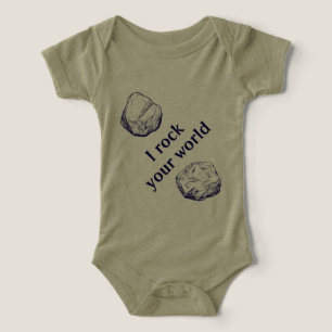 I rock your world, fun baby romper