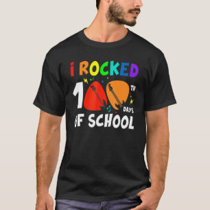I Rocked 100 Days Of School 100th Day Guitar Music T-Shirt