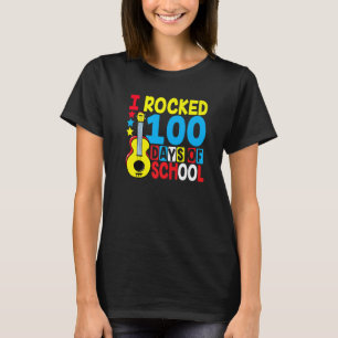 I Rocked 100 Days Of School Guitar Music 100th Da T-Shirt
