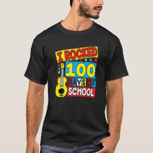 I Rocked 100 Days Of School Guitar  Music 100th Da T-Shirt