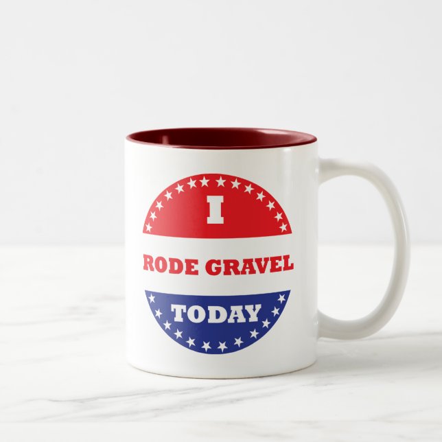 I Rode Gravel Today Two-Tone Coffee Mug (Right)