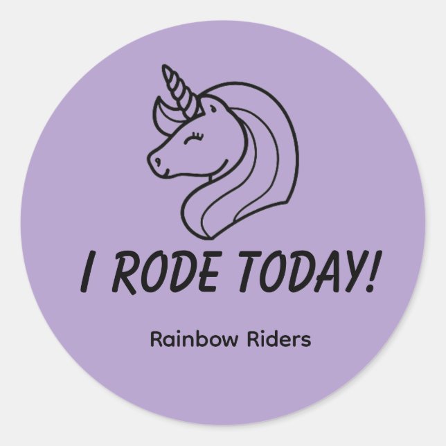 I Rode Today Lavender Classic Round Sticker (Front)