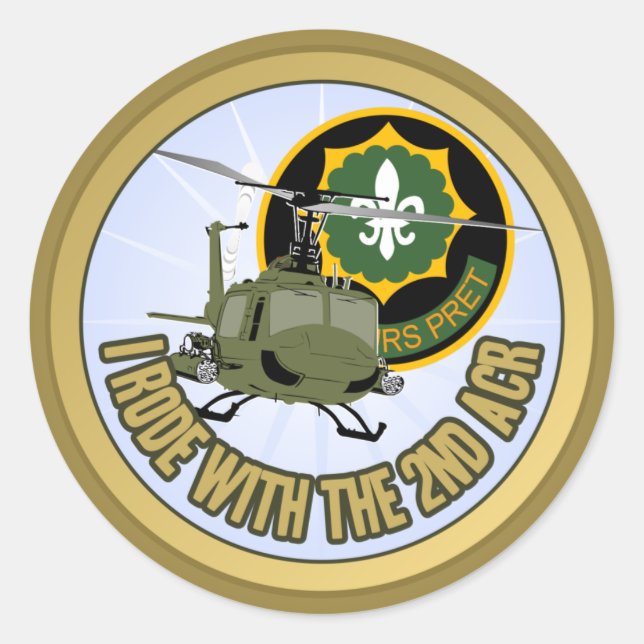 I Rode With The 2nd ACR Classic Round Sticker (Front)