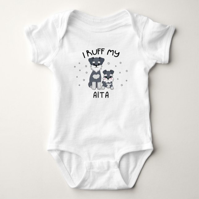 I Ruff My Aita - Cute Puppy Dog Baby Bodysuit (Front)