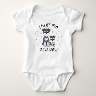 I Ruff My Paw Paw - Cute Puppy Dog Baby Bodysuit