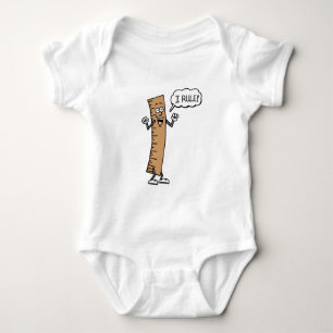 I Rule Cartoon Ruler Baby Bodysuit