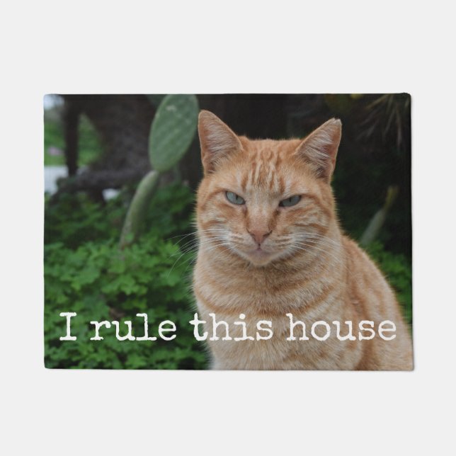 I Rule This House Funny Custom Pet Photo Door Mat (Front)