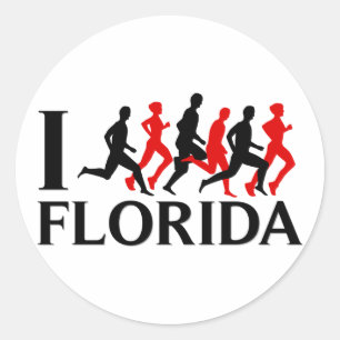 I RUN FLORIDA CLASSIC ROUND STICKER