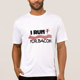 I Run For Bacon - Fitted Double-Dry Running Shirt