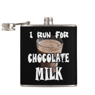 I Run for Chocolate Milk Running Hip Flask