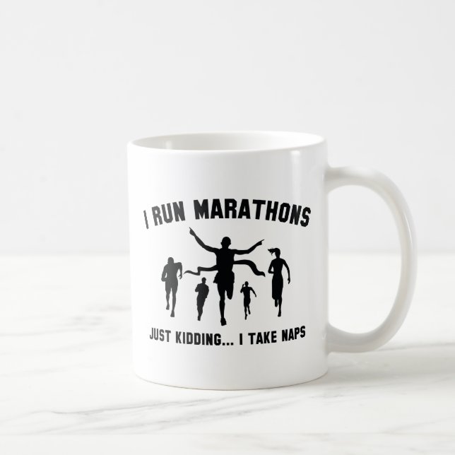 I Run Marathons Coffee Mug (Right)