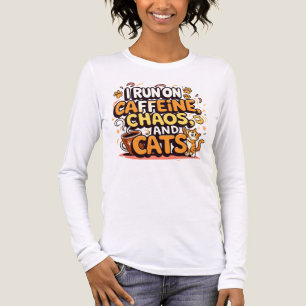 I Run on Caffeine, Chaos, and Cats Tri-Blend Shirt