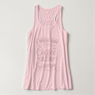I run on coffee and sarcasm l Humour and jokes pin Singlet