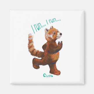 I run run red panda frige magnet