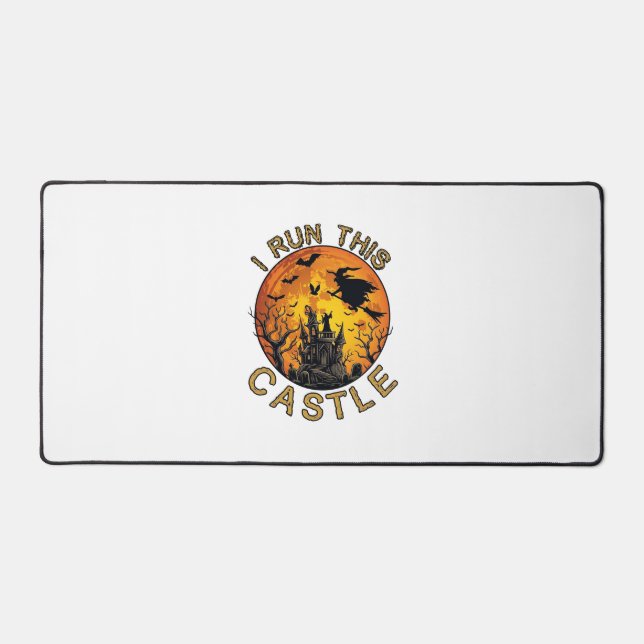 I run This  Halloween Haunted Castle (2)_1 Desk Mat (Front)