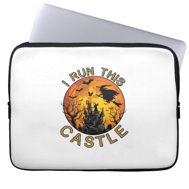 I run This  Halloween Haunted Castle (2)_1 Laptop Sleeve (Front)