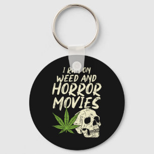 I Run Weed Horror Movies Skull Fun Halloween Stone Key Ring