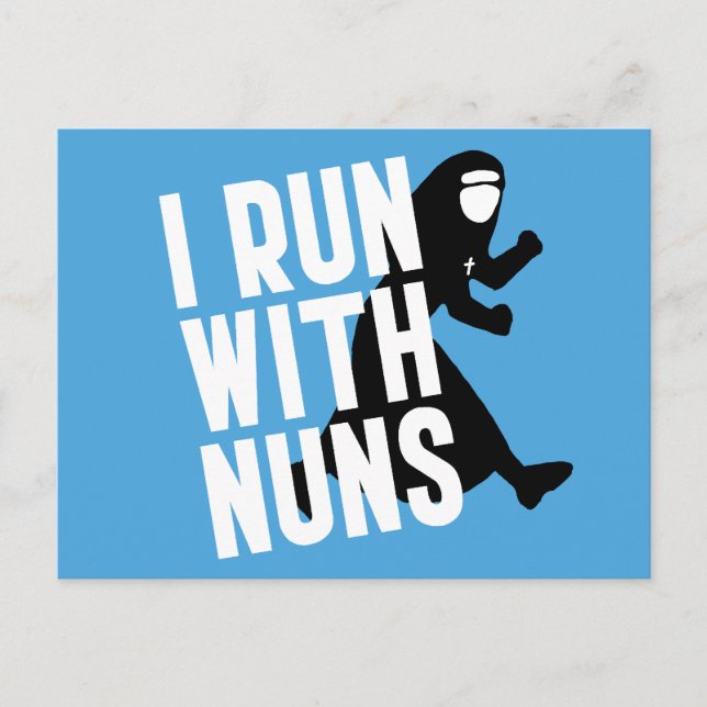 I Run with Nuns Postcard (Front)
