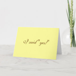 I said "yes!" announcement