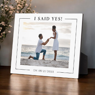 I SAID YES! Modern  photo engagement keepsake  Plaque