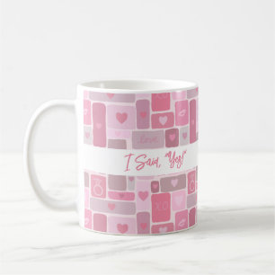 I Said Yes Pink Engagement Modern Script Coffee Mug