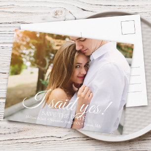 I said Yes Save the Date Postcard