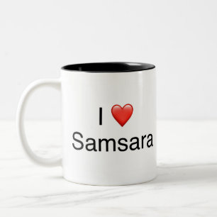 I ❤️ samsara --  Two-Tone coffee mug