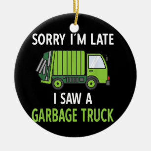 I Saw a Garbage Truck Costume Recycling Garbage Ceramic Tree Decoration
