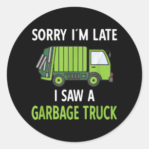 I Saw a Garbage Truck Costume Recycling Garbage Classic Round Sticker