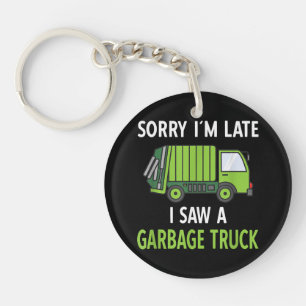 I Saw a Garbage Truck Costume  Recycling Garbage Key Ring