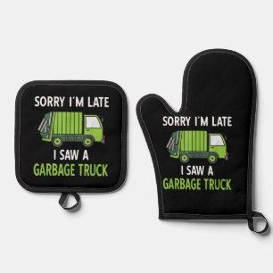 I Saw a Garbage Truck Costume Recycling Garbage Oven Mitt & Pot Holder Set