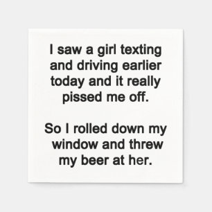 I Saw a Girl Texting Napkin