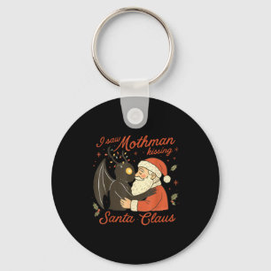 I Saw Mothman Kissing Santa Funny Christmas Santa  Key Ring