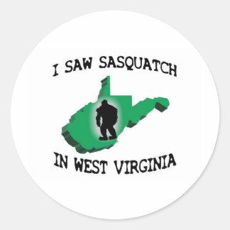 I Saw Sasquatch In West Virginia Classic Round Sticker