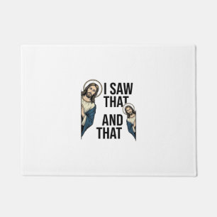 I Saw That Funny Jesus Peeking Vintage Shirt Desig Doormat