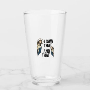I Saw That Funny Jesus Peeking Vintage Shirt Desig Glass