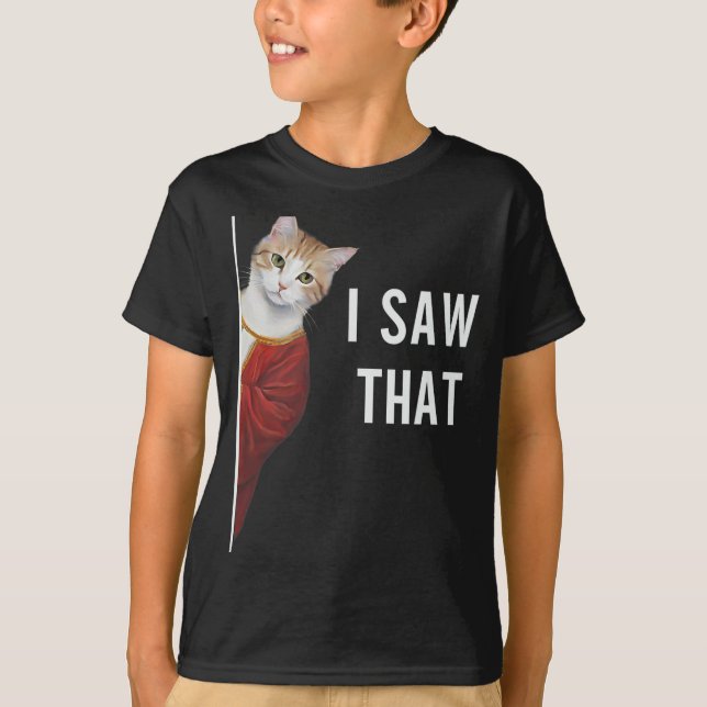 I Saw That Funny Kitten Cute Cat Christmas Jesus G T-Shirt (Front)